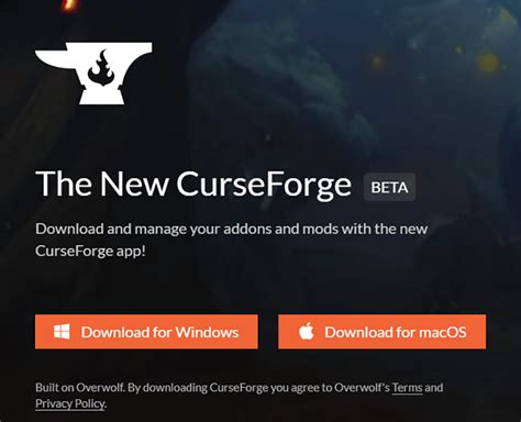 Download CurseForge App .